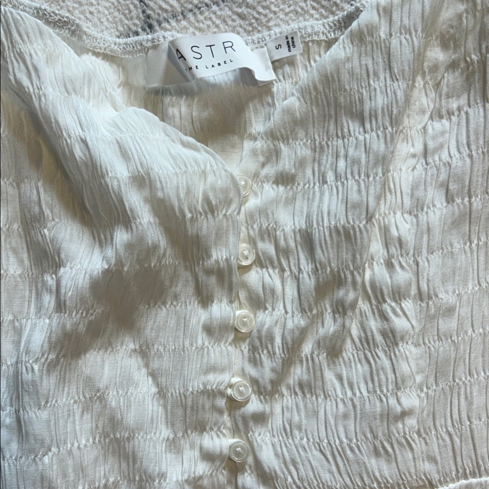Astr Cream Button-Down Blouse
